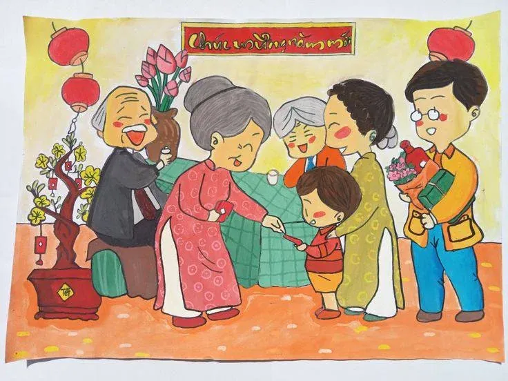 80+ ảnh vẽ tranh ngày tết đẹp mắt · ảnh 2