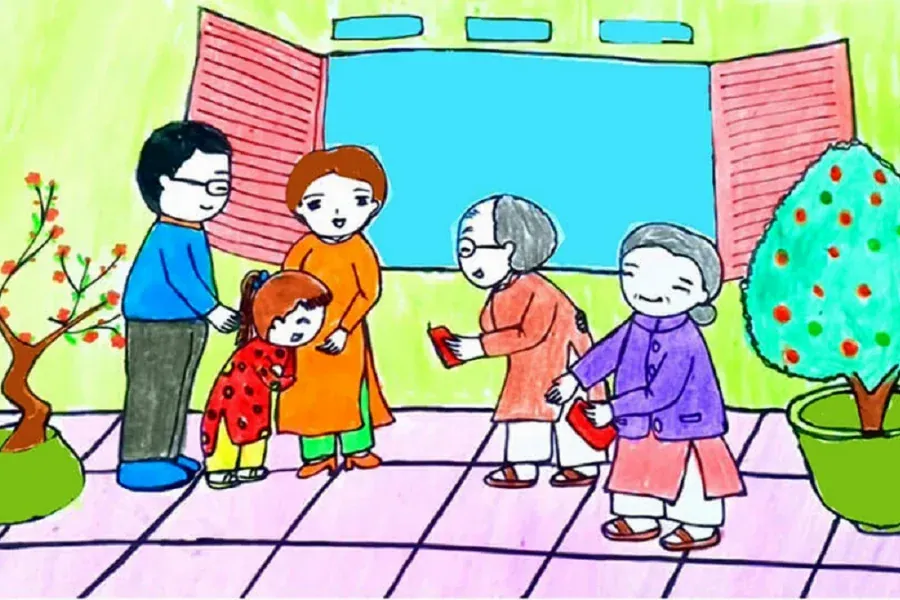 80+ ảnh vẽ tranh ngày tết đẹp mắt · ảnh 3