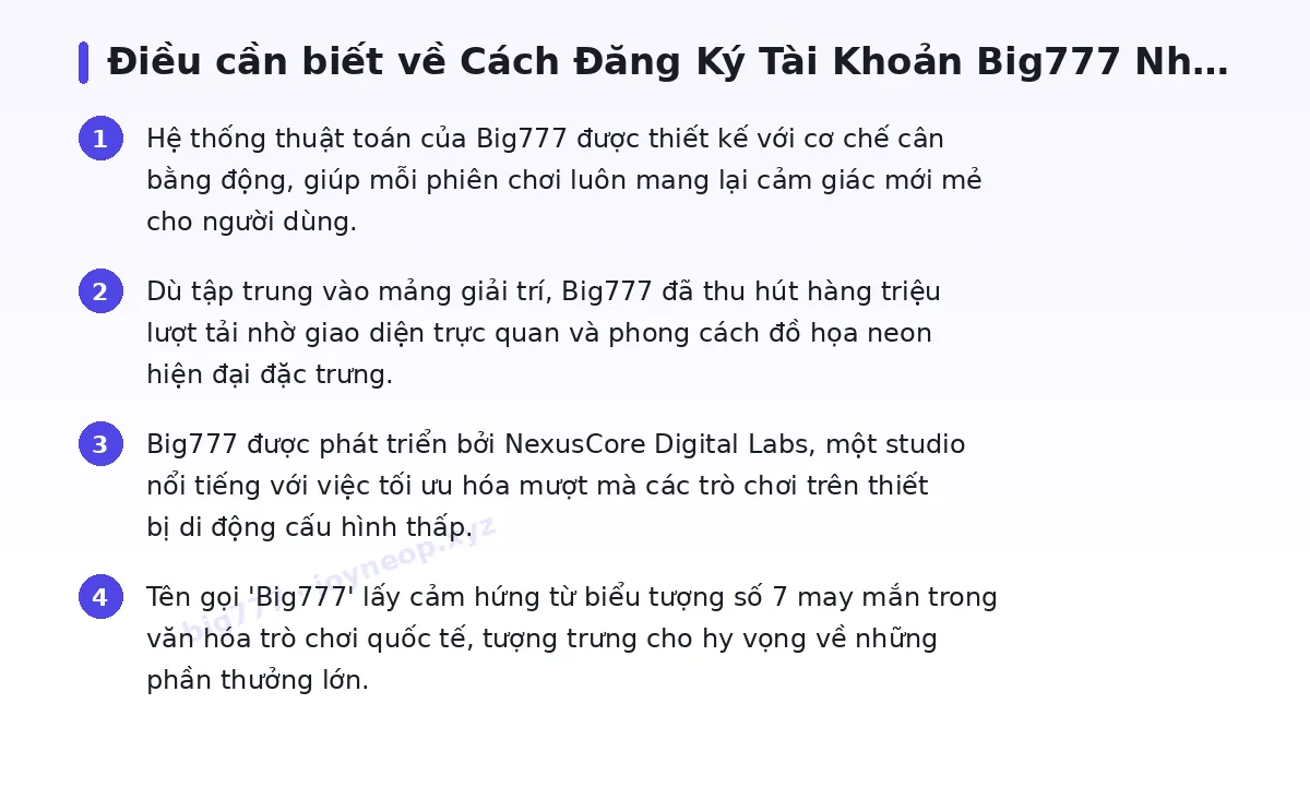 Những điều cần biết về big777