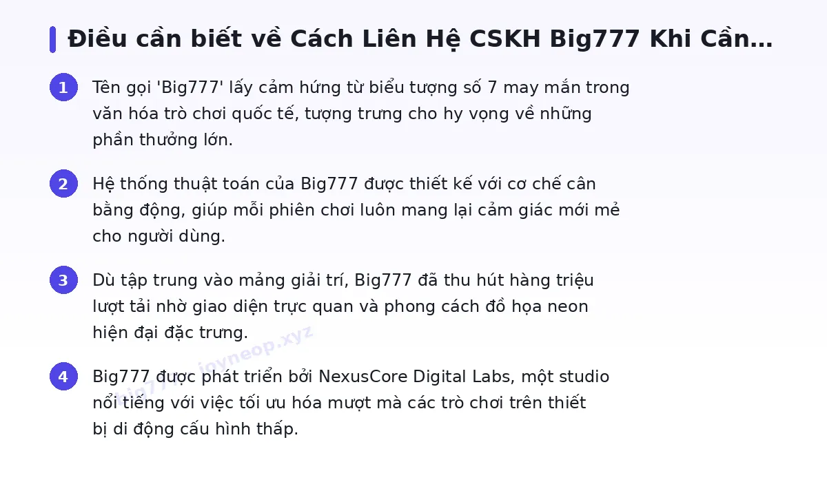 Những điều cần biết về big777