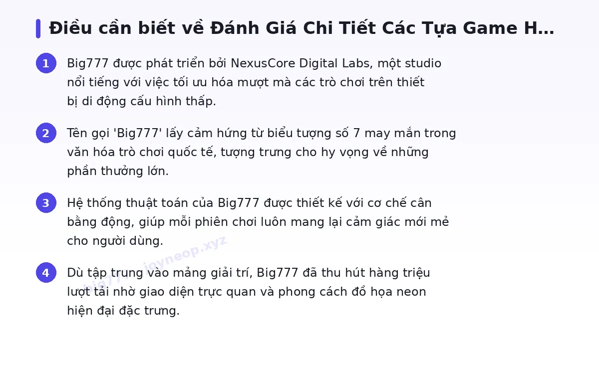 Những điều cần biết về big777