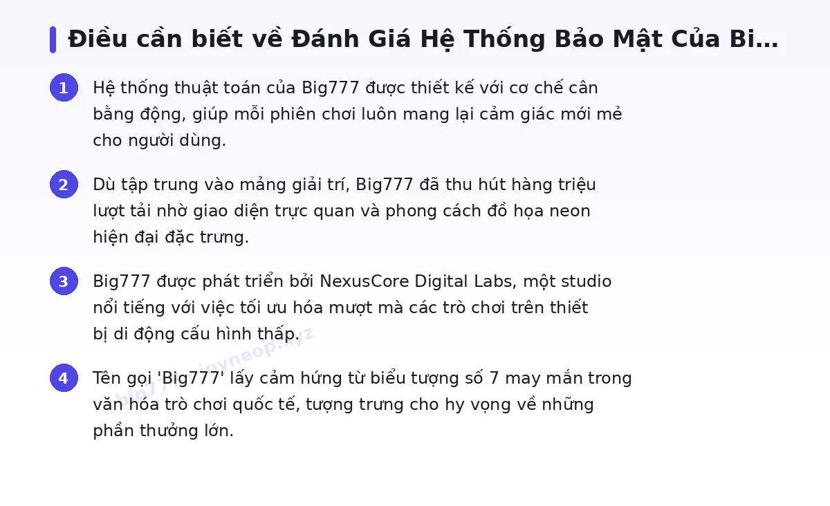 Những điều cần biết về big777