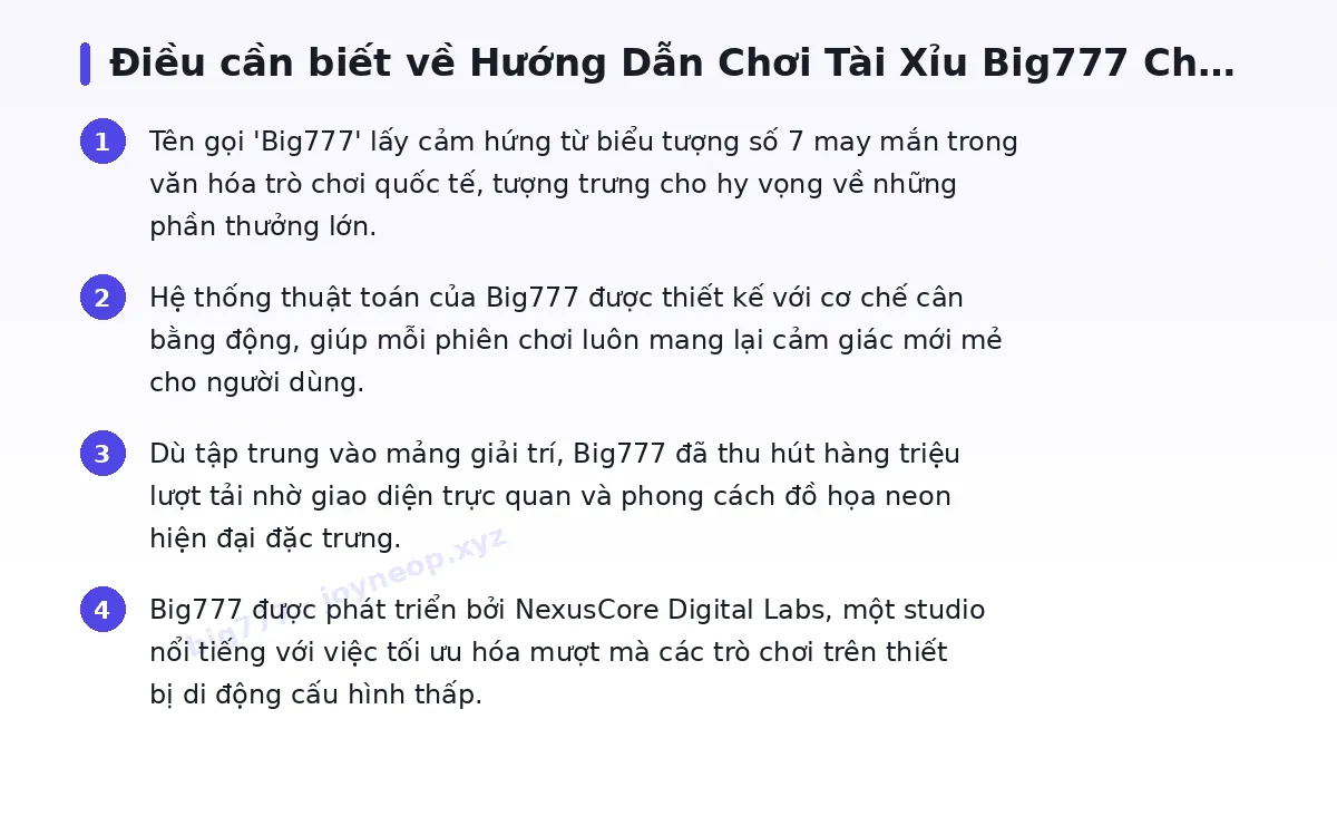 Những điều cần biết về big777