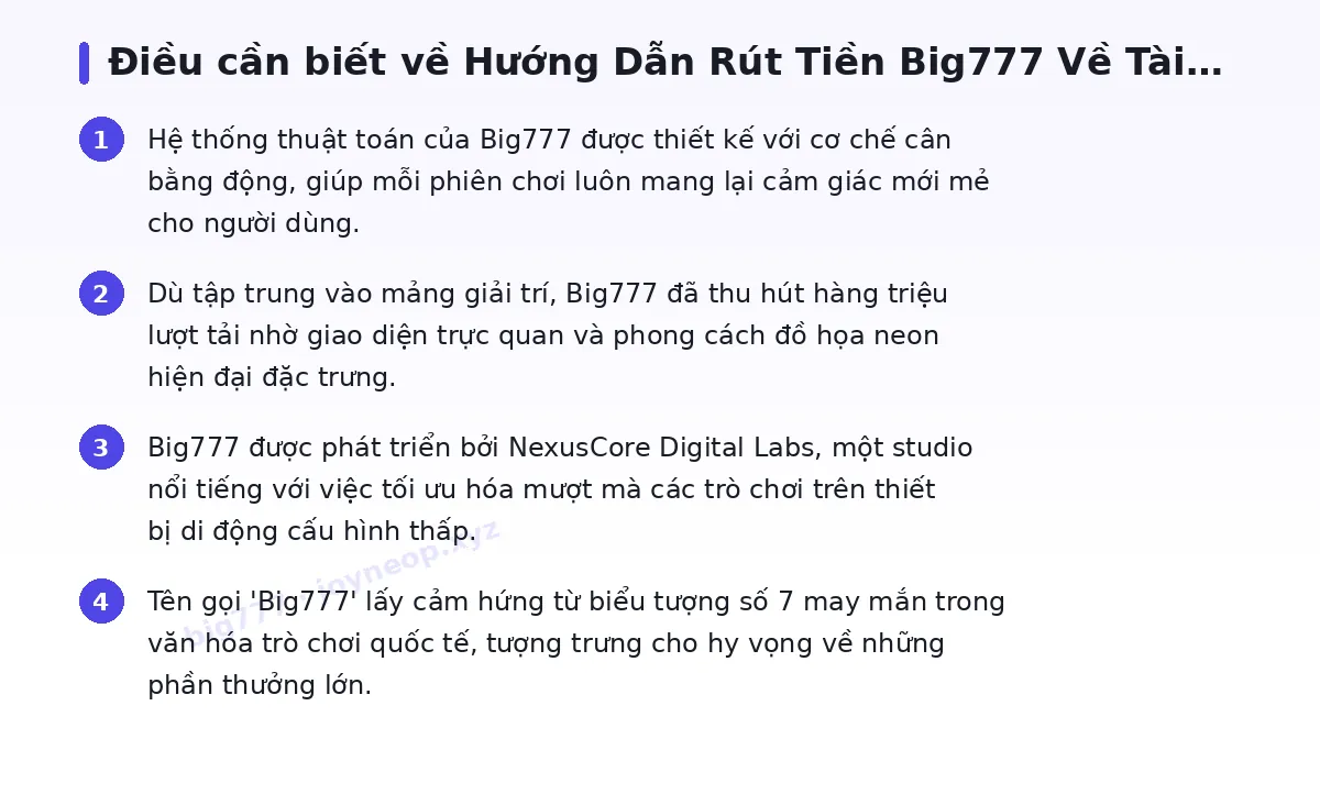 Những điều cần biết về big777