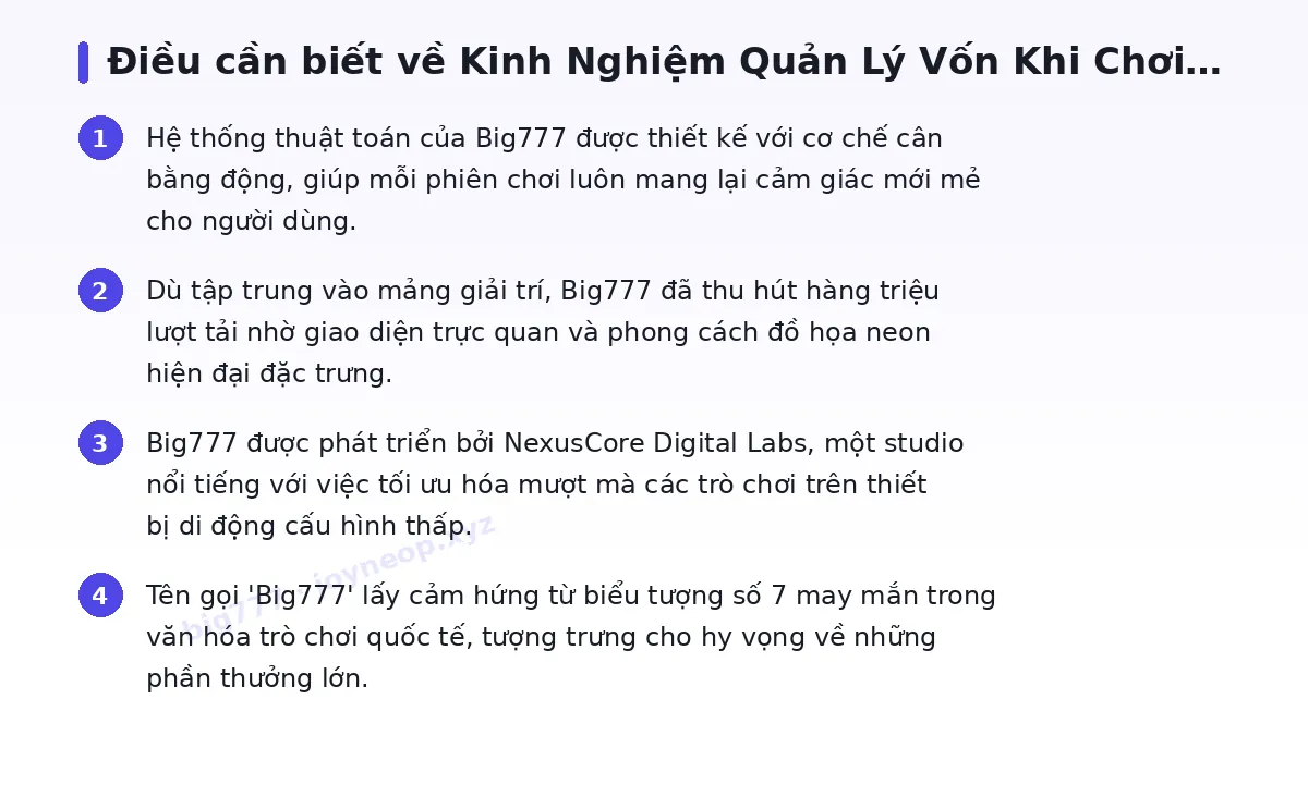 Những điều cần biết về big777